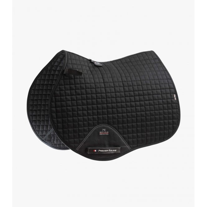 Premier Equine  Close Contact Plain Cotton Full Size GP/Jump Square - Black
