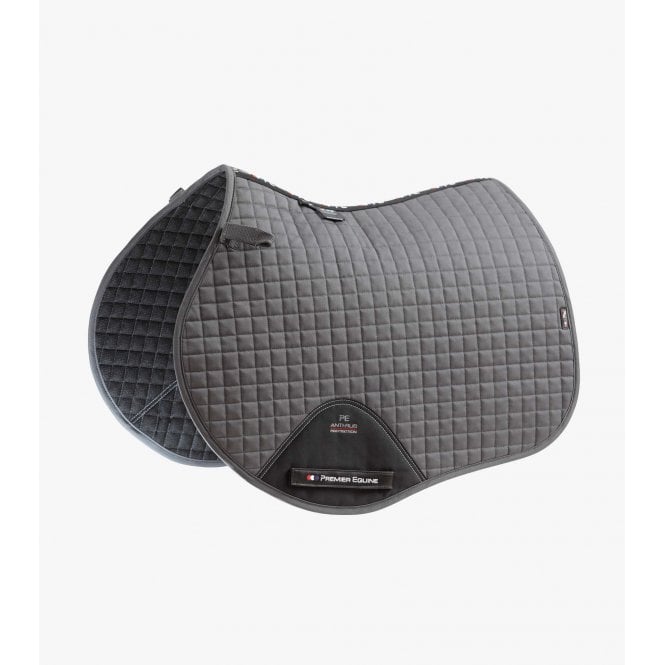 Premier Equine  Close Contact Plain Cotton Full Size GP/Jump Square - Grey