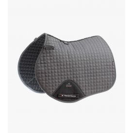 Premier Equine Close Contact Plain Cotton Full Size GP/Jump Square - Grey