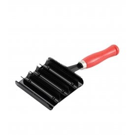 Premier Equine Jockey Metal Curry Comb - Black & Red