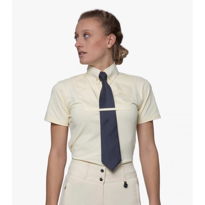 Premier Equine  Luciana Womens Short Sleeved Tie Shirt - Vanilla