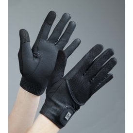 Premier Equine Presa Mesh Competition Riding Gloves - Black