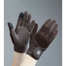 Premier Equine Presa Mesh Competition Riding Gloves - Brown