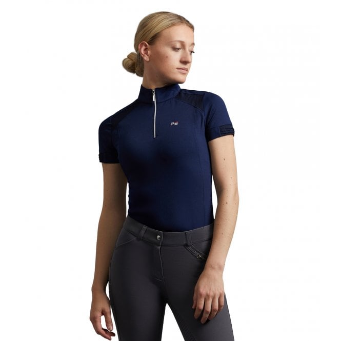 Premier Equine  Remisa Womens Technical Short Sleeve Riding Top - Navy Blue
