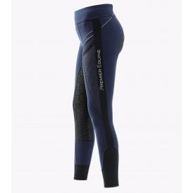 Premier Equine Ronia Womens Gel Pull-On Tights - Navy Blue