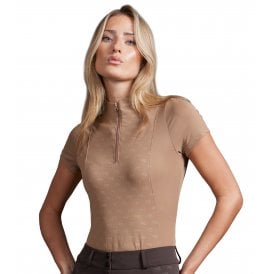 Premier Equine Valerius Womens Short Sleeve Top - Latte