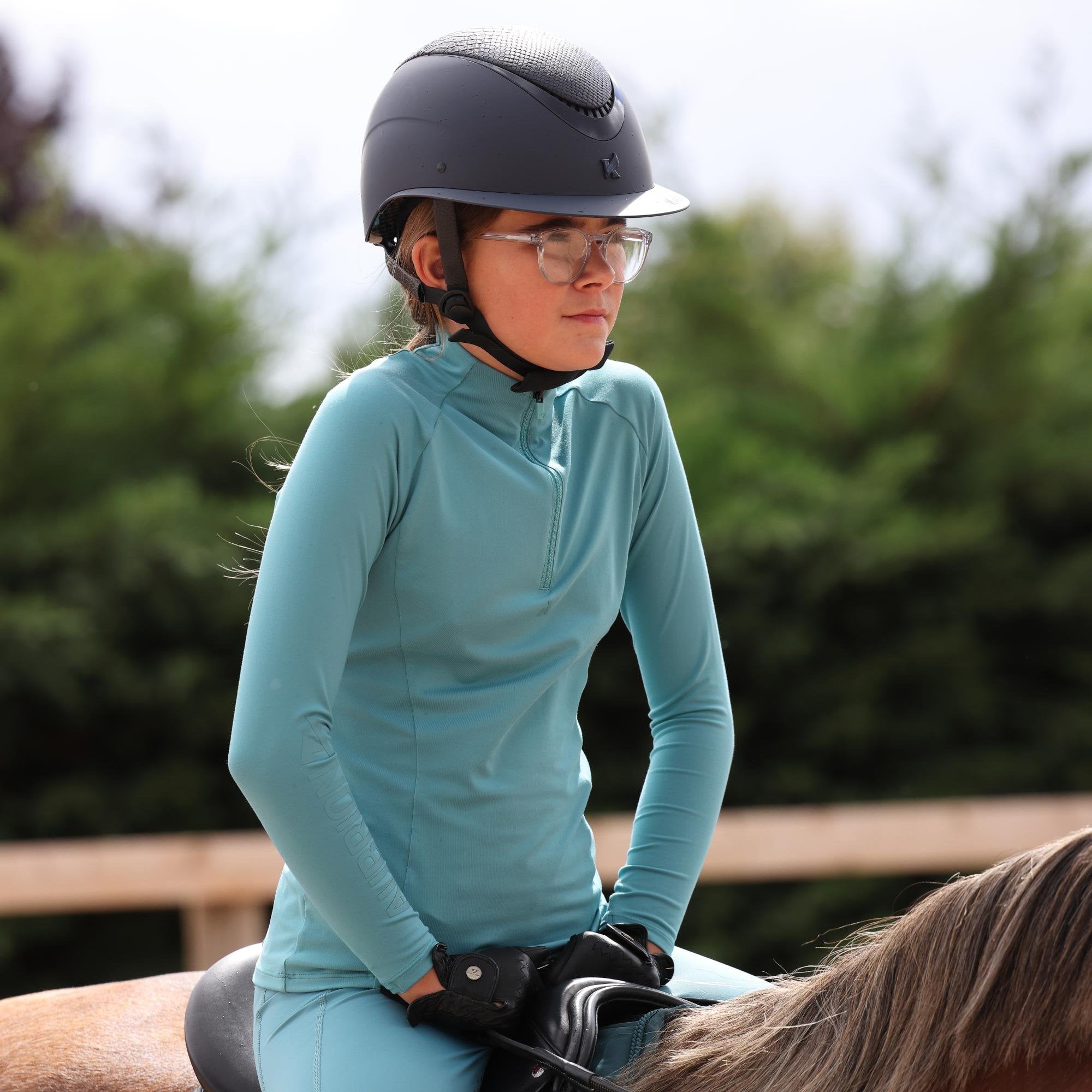 Shires Aubrion React Young Rider Long Sleeve Base Layer - Haze or Midnight