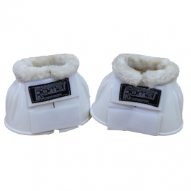 Roma Fleece Trim Rubber Bell Boots - White/White