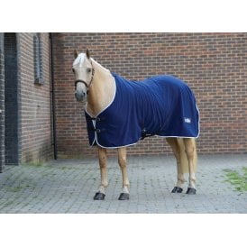Saxon Defiant Pony/Horse Standard Neck Fleece Rug - Navy/White