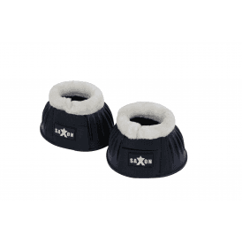 Saxon Fleece Trim Rubber Bell Boots - Black/White