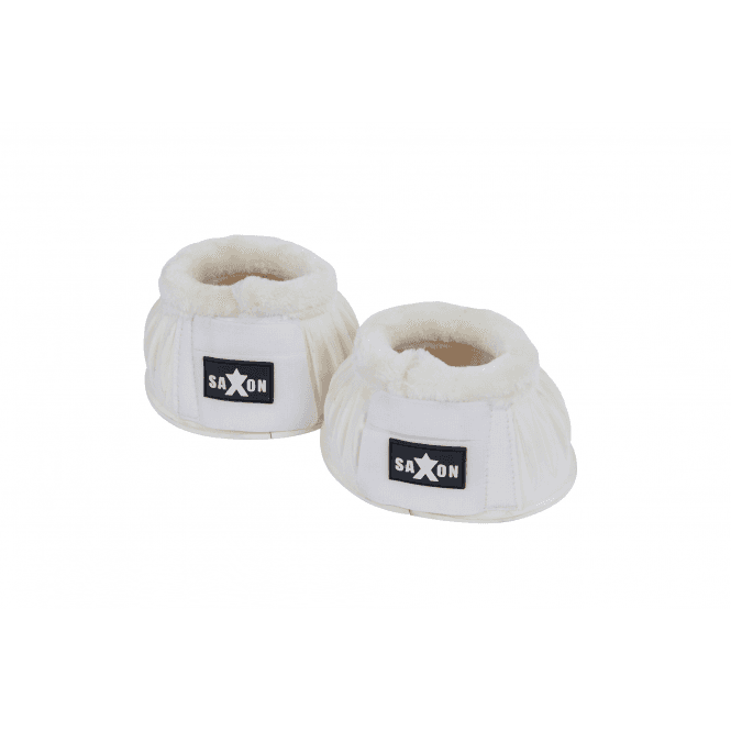 Saxon  Fleece Trim Rubber Bell Boots - White/White