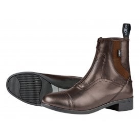Saxon Syntovia Adults Horse Riding Zip Paddock Boots - Brown
