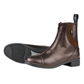 Saxon Syntovia Childrens Horse Riding Zip Paddock Boots - Brown