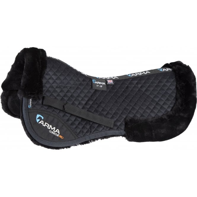 Shires  ARMA Suede Half Pad 15-16.5  - Black