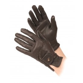 Shires Aubrion Adults Leather Riding Gloves - Brown