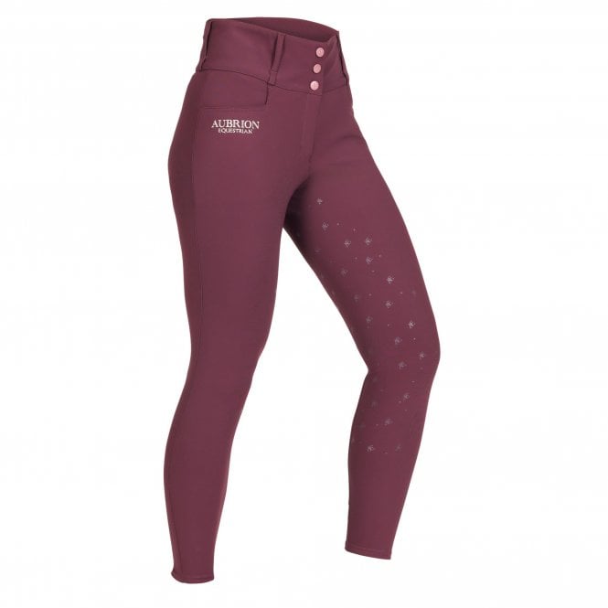 Shires  Aubrion Equestrian Womens Breeches - Thistle