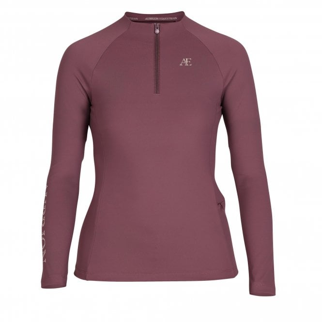 Shires  Aubrion Equestrian Womens Winter Long Sleeve Base Layer - Thistle