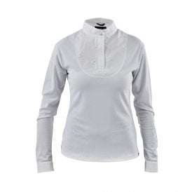 Shires Aubrion Long Sleeve Stock Shirt - White