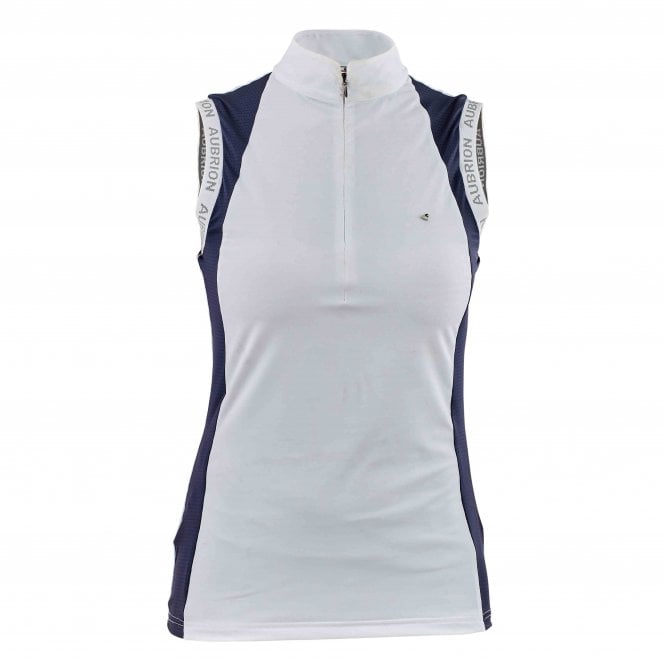 Shires  Aubrion Newbel Womens Sleeveless Show Shirt - Navy Blue