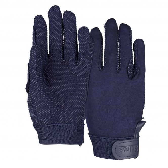 Shires  Aubrion Newbury Adults Cotton Gloves - Navy Blue