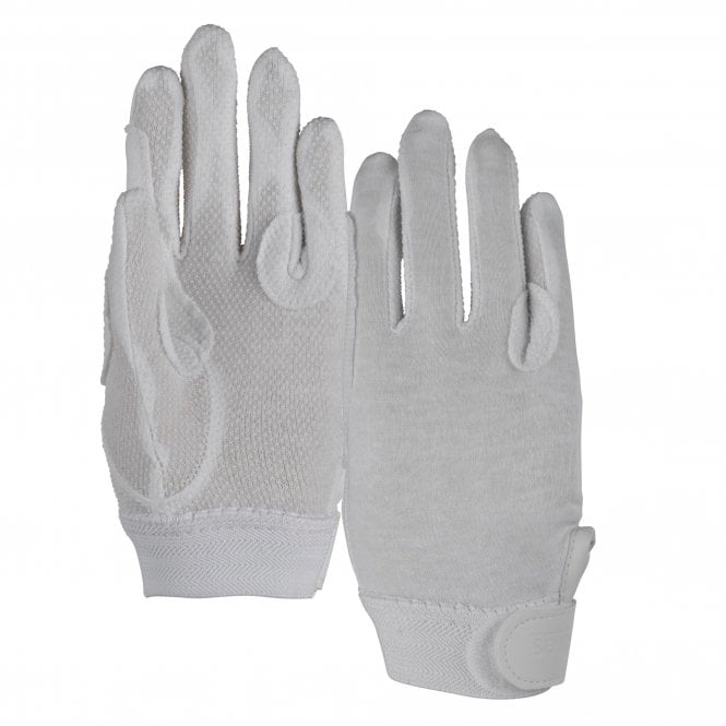 Shires  Aubrion Newbury Adults Cotton Gloves - White