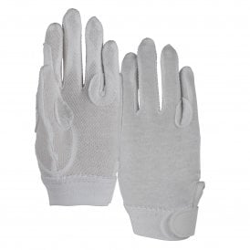 Shires Aubrion Newbury Adults Cotton Gloves - White