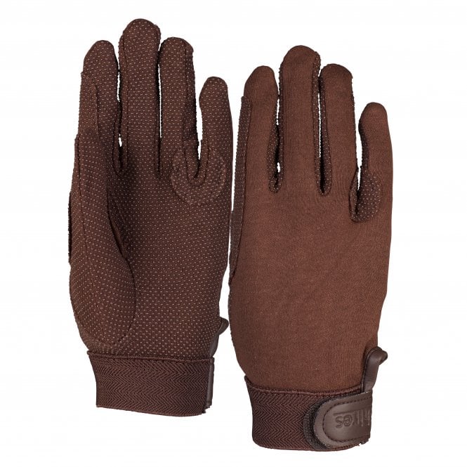 Shires  Aubrion Newbury Childs Kids Cotton Gloves - Brown