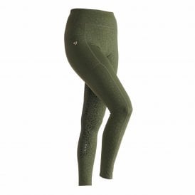 Shires Aubrion Non-Stop Womens Riding Tights - Green