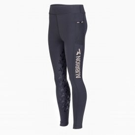 Shires Aubrion React Non-Stop Young Rider Childrens Riding Tights - Shadow