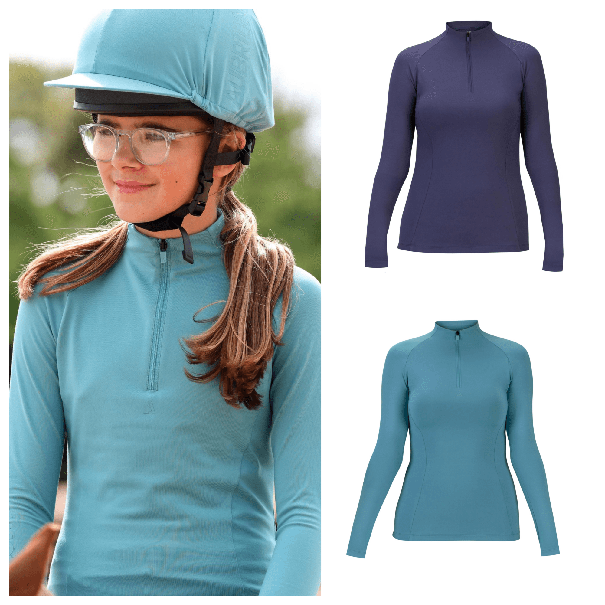 Shires Aubrion React Young Rider Long Sleeve Base Layer - Haze or Midnight