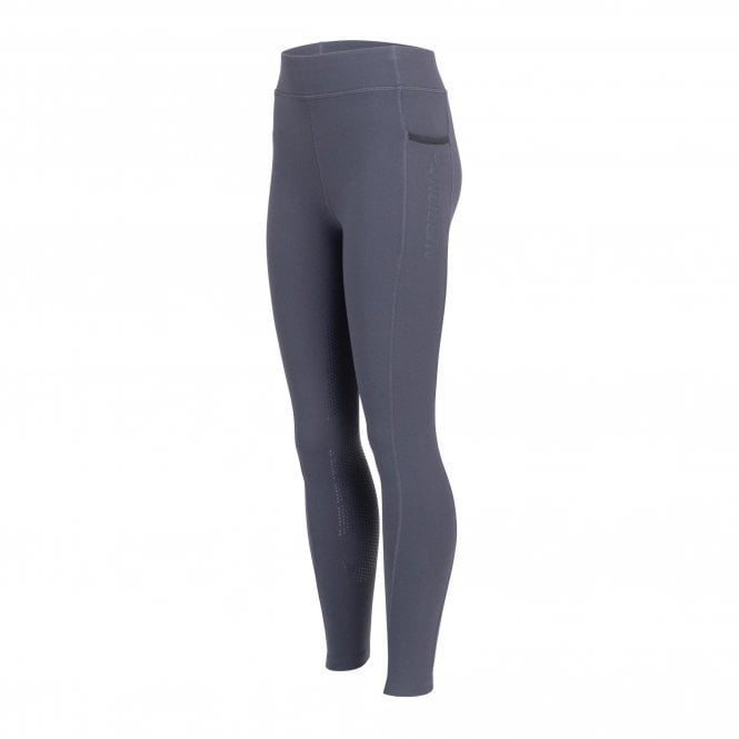 Shires  Aubrion React Young Rider Childrens Winter Riding Tights - Charcoal