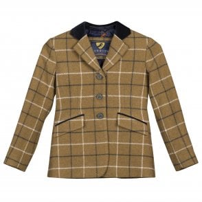 Shires Aubrion Saratoga Damen Reitjacke – Tweed, Wollanteil, Samtbesatz, 3-Knopf
