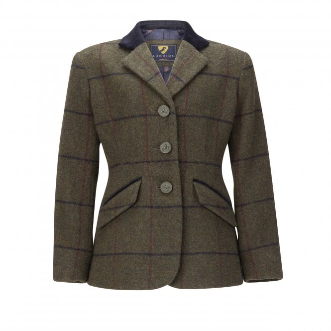 Shires  Aubrion Saratoga Childs Riding Jacket - Spruce Green Check