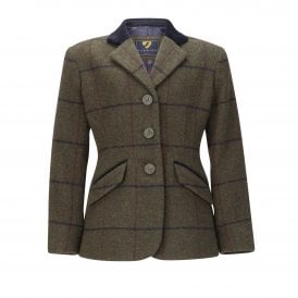 Shires Aubrion Saratoga Childs Riding Jacket - Spruce Green Check