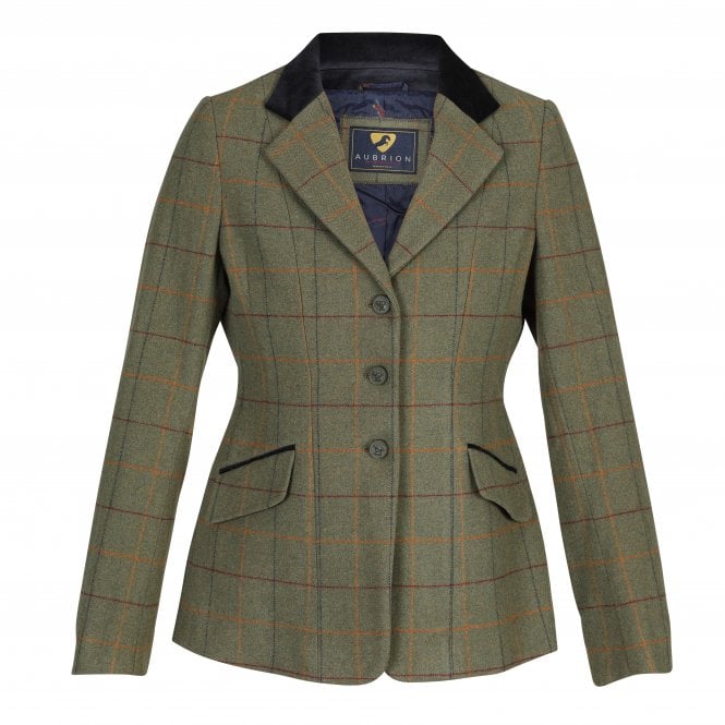 Shires  Aubrion Saratoga Womens Riding Jacket - Red/Yellow/Blue Check