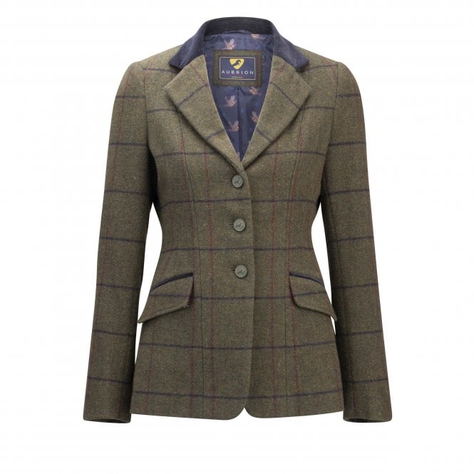 Shires  Aubrion Saratoga Womens Riding Jacket - Spruce Green Check