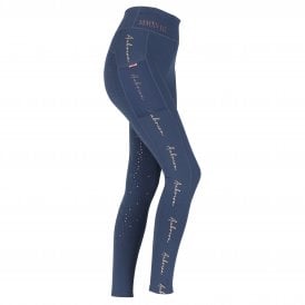 Shires Aubrion Team Rhythm Young Rider Riding Tights - Navy Blue