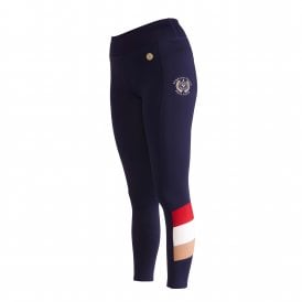 Shires Aubrion Team Shield Womens Riding Tights - Navy Blue