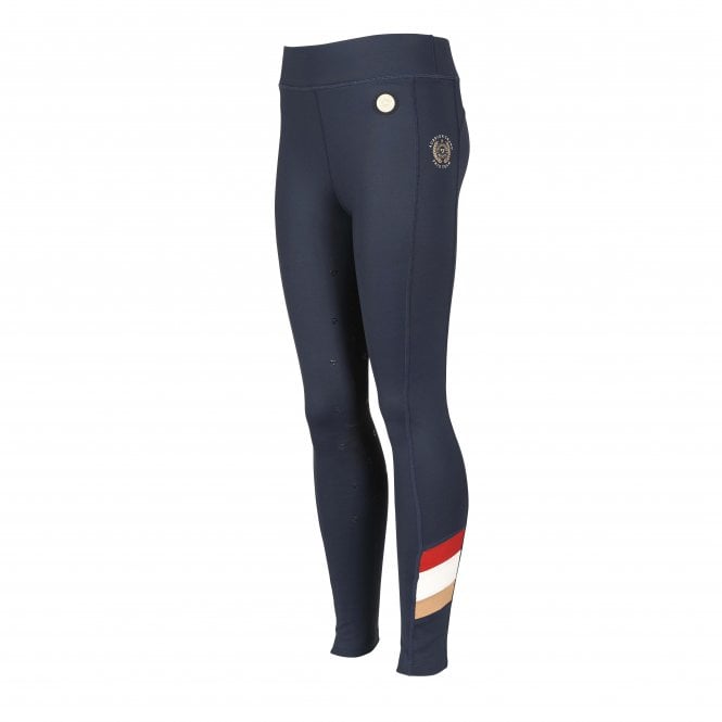 Shires  Aubrion Team Shield Young Rider Riding Tights - Navy Blue