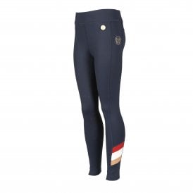 Shires Aubrion Team Shield Young Rider Riding Tights - Navy Blue