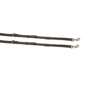 Shires Aviemore Leather & Elastic Side Reins - 32" x 5/8" Black