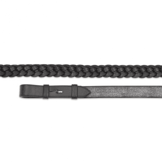 Shires  Aviemore Leather Plaited Leather Reins - Black 54