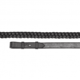 Shires Aviemore Leather Plaited Leather Reins - Black 54" x 5/8