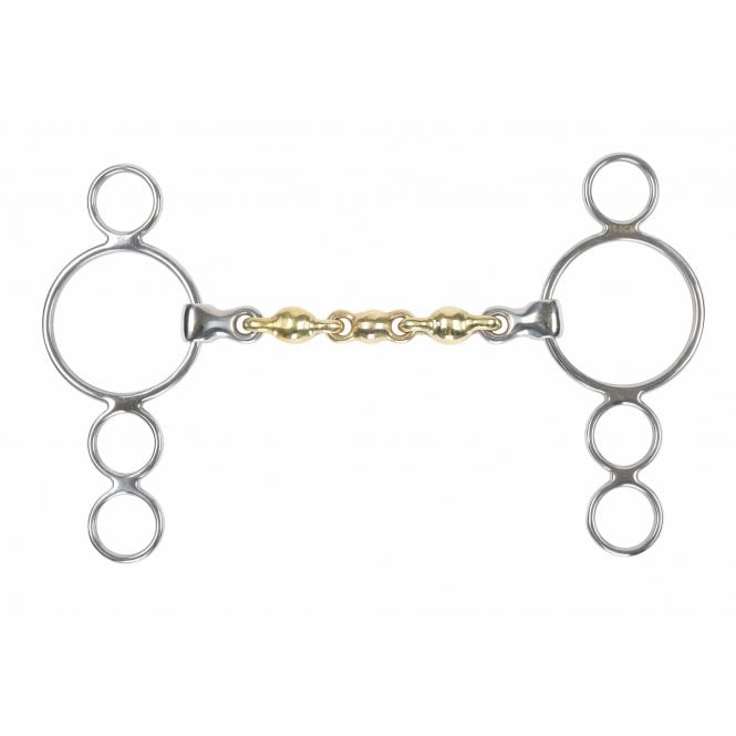 Shires  Brass Alloy Waterford Three Ring Gag
