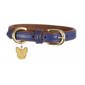 Shires Digby & Fox Padded Leather Dog Collar - Navy Blue