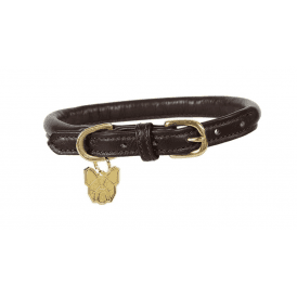 Shires Digby & Fox Rolled Leather Dog Collar - Brown