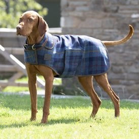 Shires Digby & Fox Tweed Dog Coat - Navy Blue