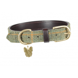Shires Digby & Fox Tweed Dog Collar - Red/Yellow/Blue Check