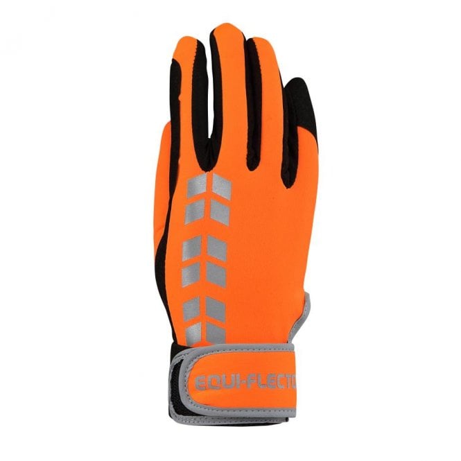Shires  Equi-Flector Adults Riding Gloves - Orange
