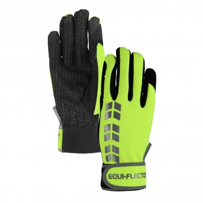 Shires  Equi-Flector Adults Riding Gloves - Yellow